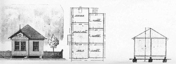 3 – Planta e fachada da casa das famílias.