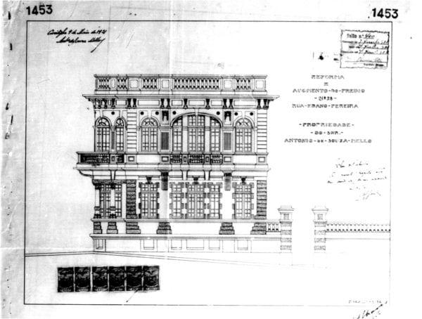 1 – Desenho da fachada frontal da residência.