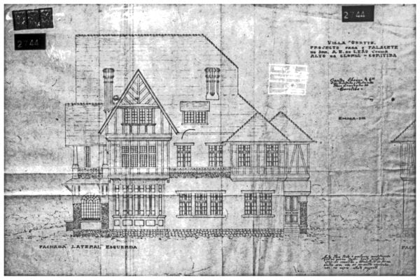 3 –Desenho da fachada lateral esquerda.