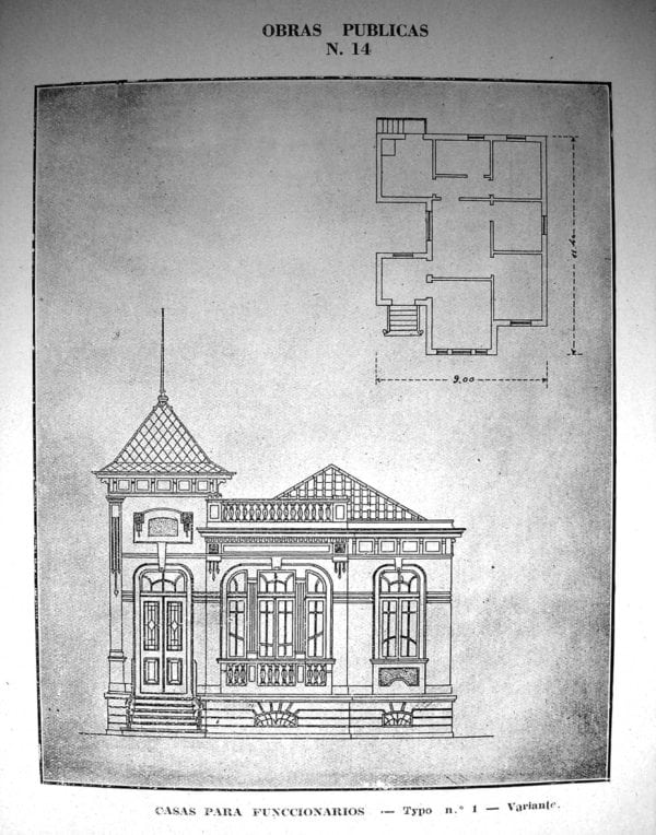 5 - Fachada e planta de Casa Tipo Nº 1 –variante (1924/1925).