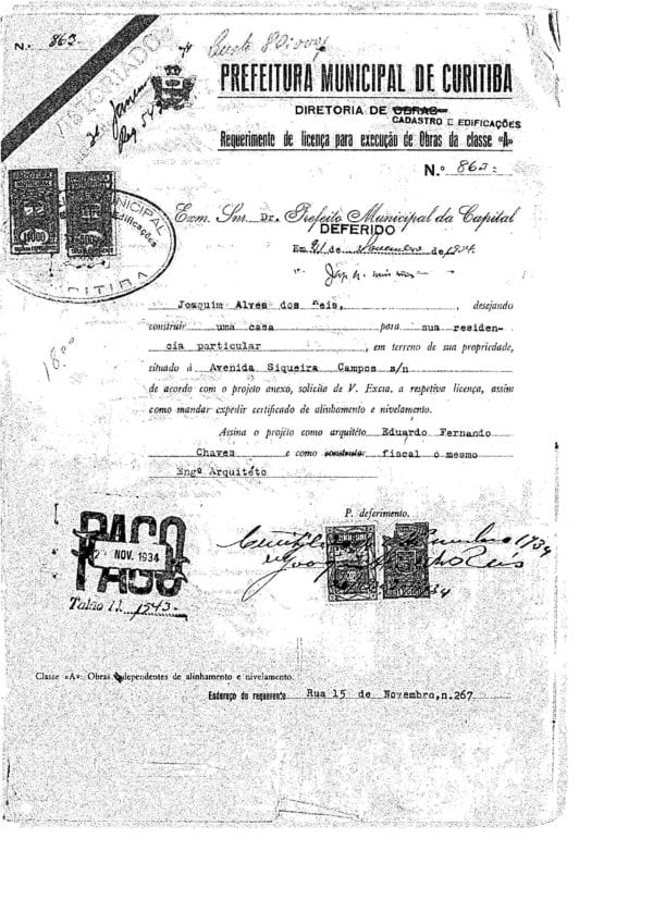 CPAEFC Registro 126 Imagem 3a Alvará 863