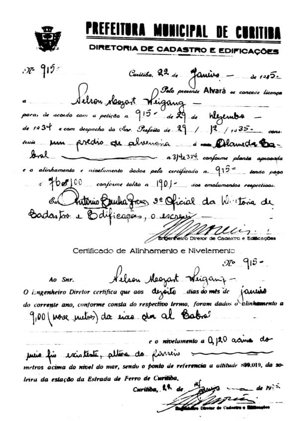 CPAEFC Registro 130 Imagem 2e Alvará 915