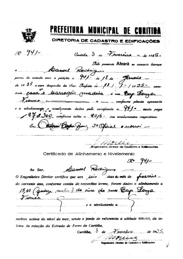 CPAEFC Registro 133 Imagem 2e Alvará 941