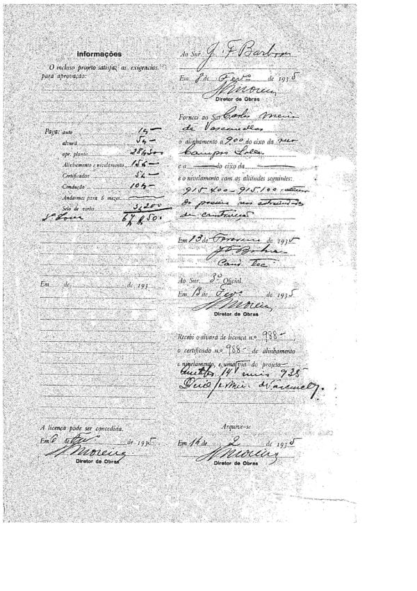 CPAEFC Registro 135 Imagem 2b Alvará 988