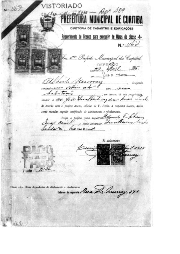 CPAEFC Registro 143 Imagem 3a Alvará 1167