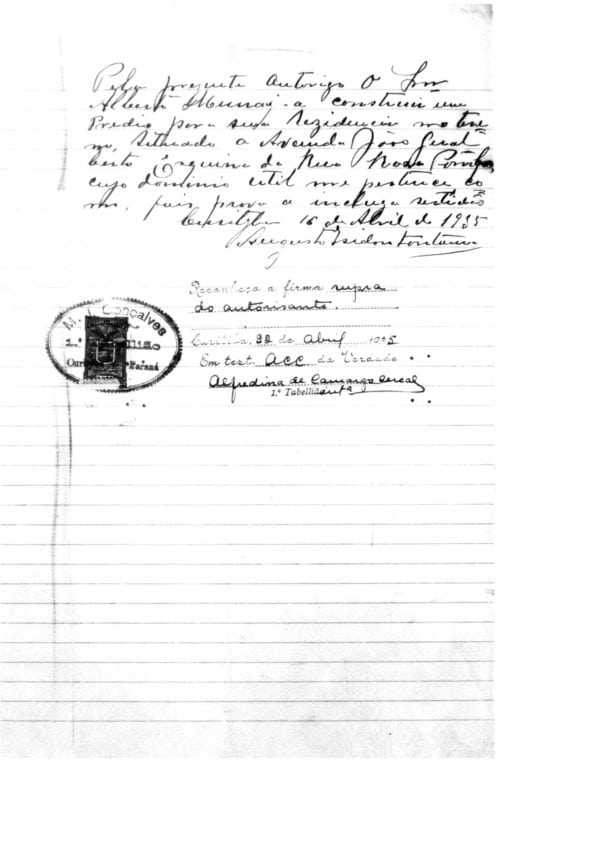 CPAEFC Registro 143 Imagem 3d Alvará 1167