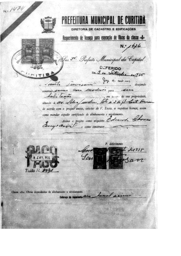 CPAEFC Registro 158 Imagem 2a Alvará 1474