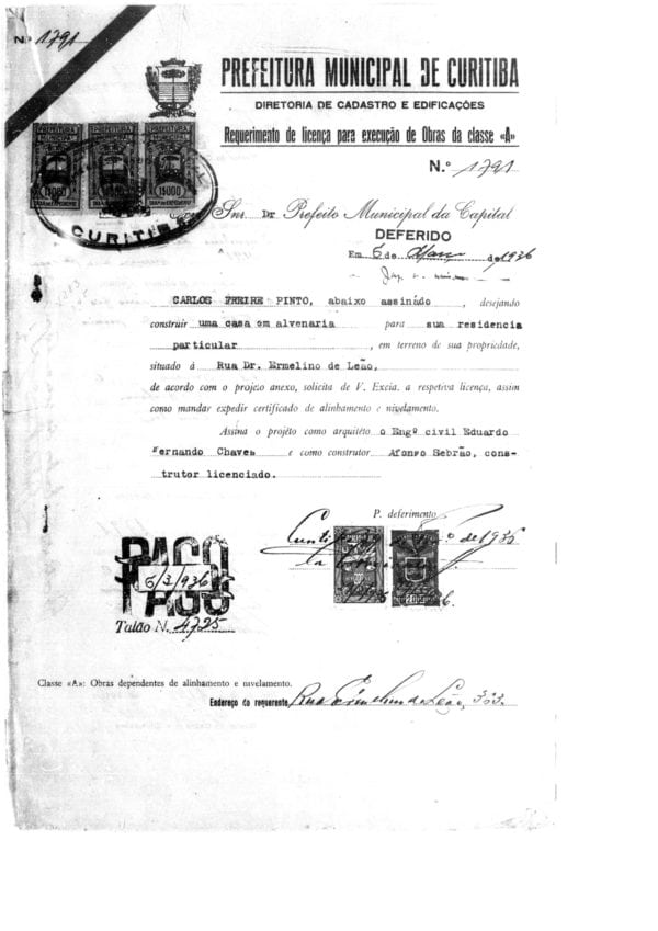 CPAEFC Registro 166 Imagem 3a Alvará 1791