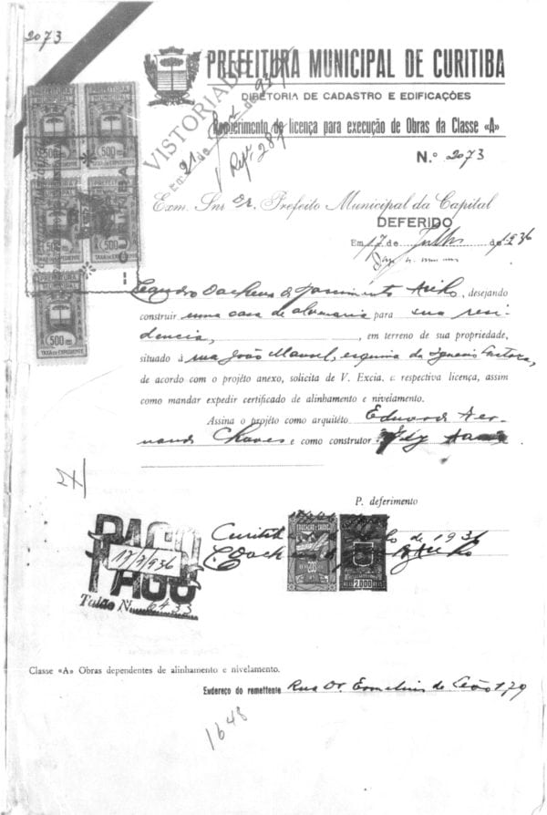 CPAEFC Registro 172 Imagem 4a Alvará 2073