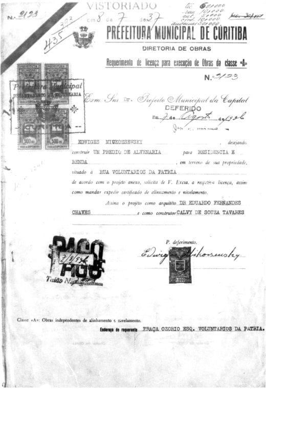 CPAEFC Registro 174 Imagem 2a Alvará 2123