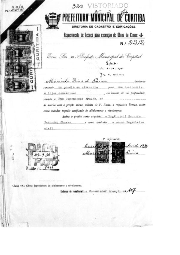 CPAEFC Registro 180 Imagem 2a Alvará 2212