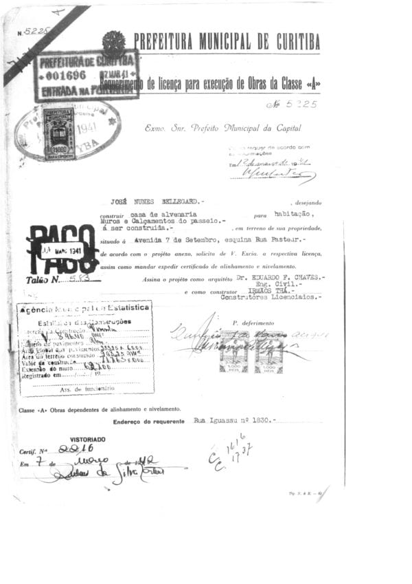 CPAEFC Registro 213 Imagem 2a Alvará 5225