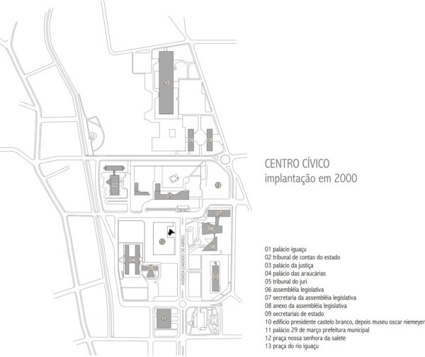 Centro Cívico de Curitiba - implantação em 2000