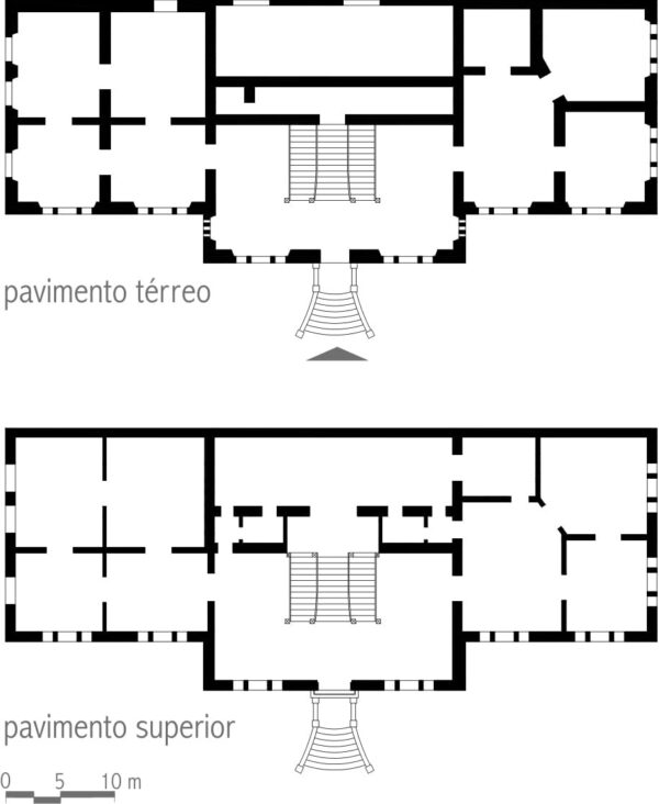 Plantas dos pavimentos térreo e superior do Dispensario e Laboratorio de Analyses, em Curitiba – 1926.