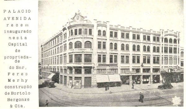 O Palácio Avenida em 1929.