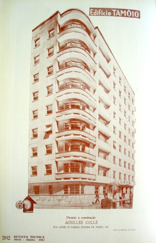 Perspectiva do Edifício Tamoio; desenho de 1947.