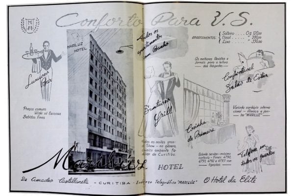 Anúncio do Hotel Mariluz em 1952.