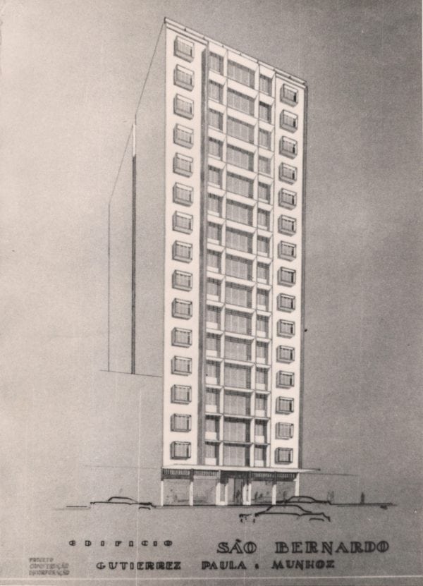 Perspectiva do Edifício São Bernardo; desenho de Romeu Paulo da Costa, s.d.