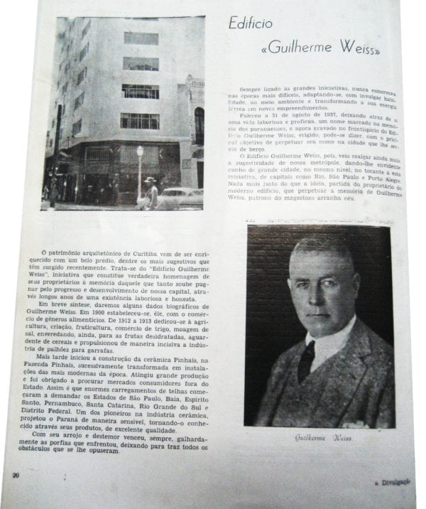 Matéria sobre o Edifício Guilherme Weiss em 1955.