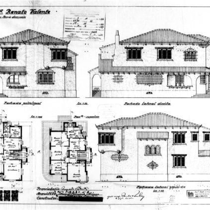 1 - Projeto Arquitetônico com fachada,
laterais e plantas dos pisos.