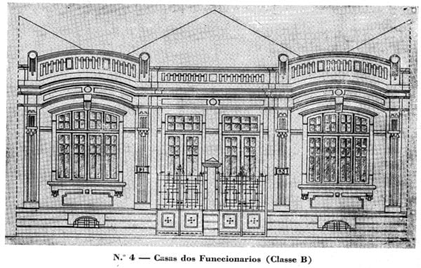 1- Fachada de residência de Classe B projetada entre 1923-1924.