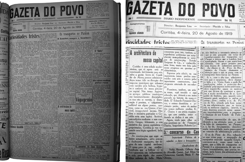 fonte: A ARCHITECTURA DE NOSSA CAPITAL. In: Jornal Gazeta do Povo. Coritiba, 20 de agosto de 1919.